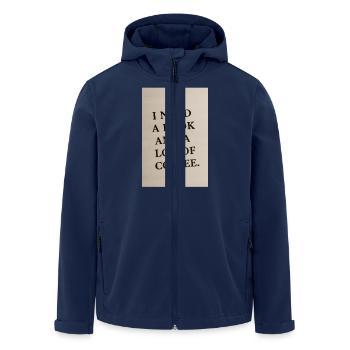 Ich brauche ein Buch und Kaffee - Recycelte Männer Softshell-Jacke von Stanley/Stella - Navy - Vorne - AI Model Male 185 light (185cm)