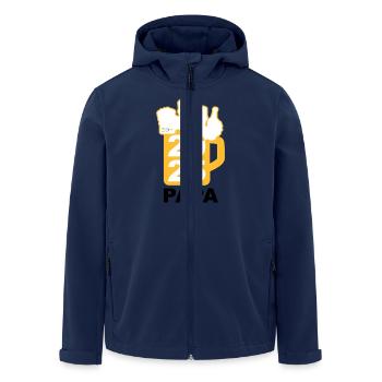 Bier Liga Logo Maßkrug Vatertag 2025 Papa 1 - Recycelte Männer Softshell-Jacke von Stanley/Stella - Navy - Vorne - AI Model Male 185 light (185cm)