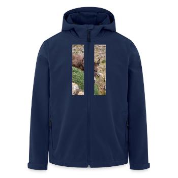 Esel auf einem Feld Landschaft Insel Mykonos - Recycelte Männer Softshell-Jacke von Stanley/Stella - Navy - Vorne - AI Model Male 185 light (185cm)
