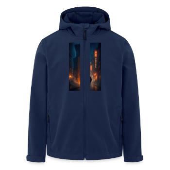 Only in the city - Men’s Recycled Softshell Jacket by Stanley/Stella - navy - Front - AI Model Male 185 light (185cm)