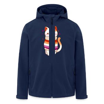Lesbisch Katze LGBTQ+ Pride Sapphic Kawaii queer - Recycelte Männer Softshell-Jacke von Stanley/Stella - Navy - Vorne - AI Model Male 185 light (185cm)