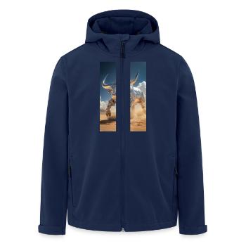 Chrome Bull Power Charge - Recycelte Männer Softshell-Jacke von Stanley/Stella - Navy - Vorne - AI Model Male 185 light (185cm)