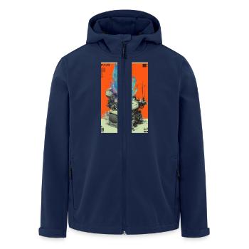 Fusion de cristaux Retro Tech - Veste softshell homme en polyester recyclé Stanley/Stella - marine - Devant - AI Model Male 185 light (185cm)