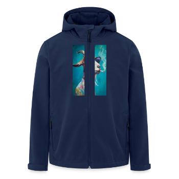 Chill Goat in Shades - Recycelte Männer Softshell-Jacke von Stanley/Stella - Navy - Vorne - AI Model Male 185 light (185cm)