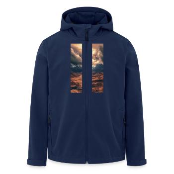 Coucher de soleil épique sur la vallée des Highlands - Veste softshell homme en polyester recyclé Stanley/Stella - marine - Devant - AI Model Male 185 light (185cm)
