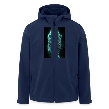 Neon Jaguar in Motion - Men’s Recycled Softshell Jacket by Stanley/Stella - navy - Front - AI Model Male 185 light (185cm)