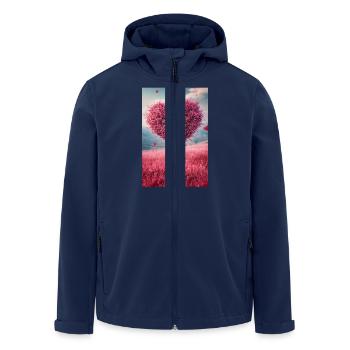 Romantic Heart Tree in Bloom - Men’s Recycled Softshell Jacket by Stanley/Stella - navy - Front - AI Model Male 185 light (185cm)