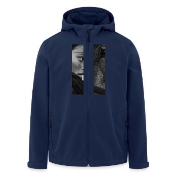 Soul Connection en monochrome - Veste softshell homme en polyester recyclé Stanley/Stella - marine - Devant - AI Model Male 185 light (185cm)