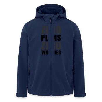 Zero Plans Zero Worries Funny Sarcasm Quote - K - Men’s Recycled Softshell Jacket by Stanley/Stella - navy - Front - AI Model Male 185 light (185cm)
