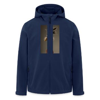 Grumpy Cartoon Bird - Men’s Recycled Softshell Jacket by Stanley/Stella - navy - Front - AI Model Male 185 light (185cm)