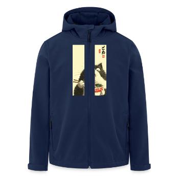 Surprised Cat Eating Ramen - Men’s Recycled Softshell Jacket by Stanley/Stella - navy - Front - AI Model Male 185 light (185cm)