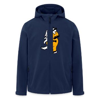 Pferd Sir Herr reich Monokel Brille Zylinder Hut - Recycelte Männer Softshell-Jacke von Stanley/Stella - Navy - Vorne - AI Model Male 185 light (185cm)