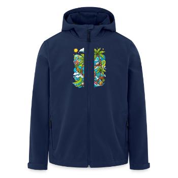 Tropical holiday pattern - Men’s Recycled Softshell Jacket by Stanley/Stella - navy - Front - AI Model Male 185 light (185cm)