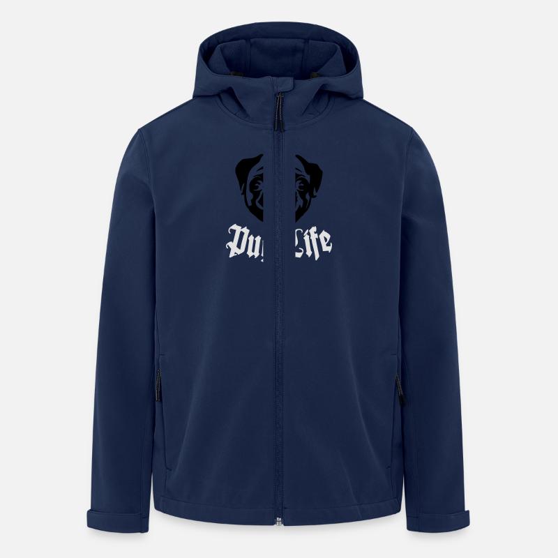 Pug Life - Recycelte Männer Softshell-Jacke von Stanley/Stella - Navy