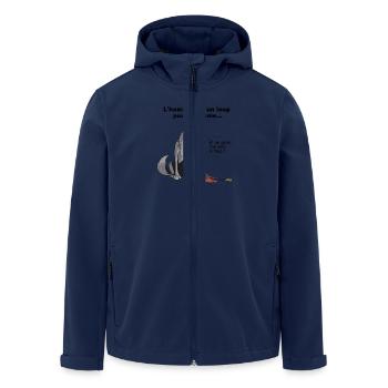 wolfman - Men’s Recycled Softshell Jacket by Stanley/Stella - navy - Front - AI Model Male 185 light (185cm)