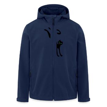 Retro springende Katze - Recycelte Männer Softshell-Jacke von Stanley/Stella - Navy - Vorne - AI Model Male 185 light (185cm)