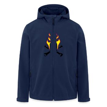 fire_skull_bones_b_3c - Recycelte Männer Softshell-Jacke von Stanley/Stella - Navy - Vorne - AI Model Male 185 light (185cm)