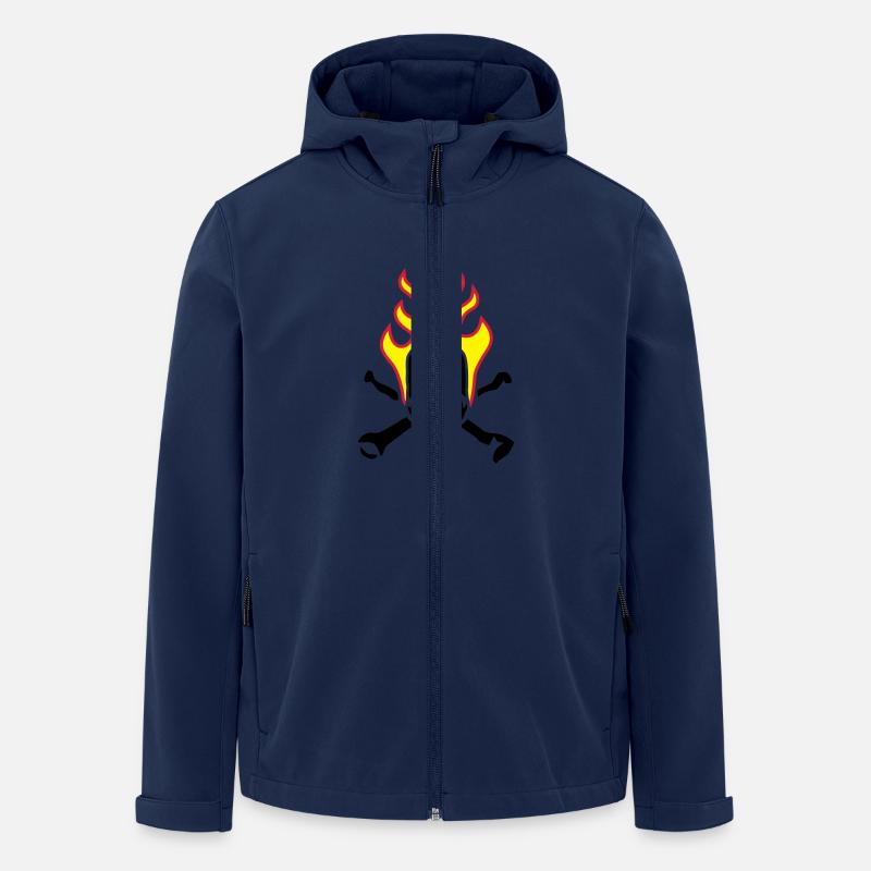 fire_skull_bones_b_3c - Recycelte Männer Softshell-Jacke von Stanley/Stella - Navy