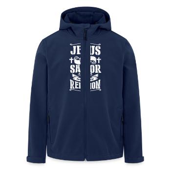 Jesus is my savior - Recycelte Männer Softshell-Jacke von Stanley/Stella - Navy - Vorne - AI Model Male 185 light (185cm)