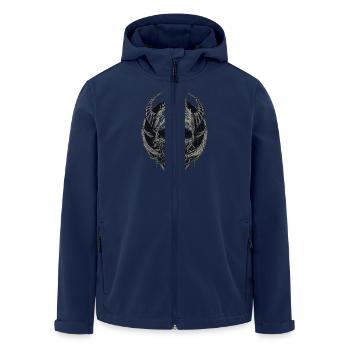 Crâne avec l'icône rouge - Veste softshell homme en polyester recyclé Stanley/Stella - marine - Devant - AI Model Male 185 light (185cm)