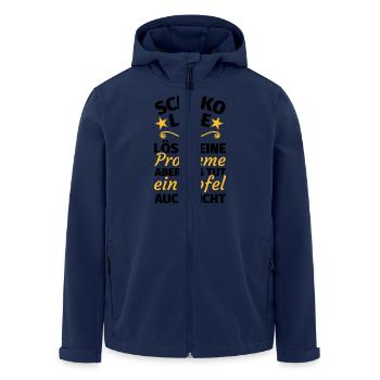 Schokolade lustig - Recycelte Männer Softshell-Jacke von Stanley/Stella - Navy - Vorne - AI Model Male 185 light (185cm)