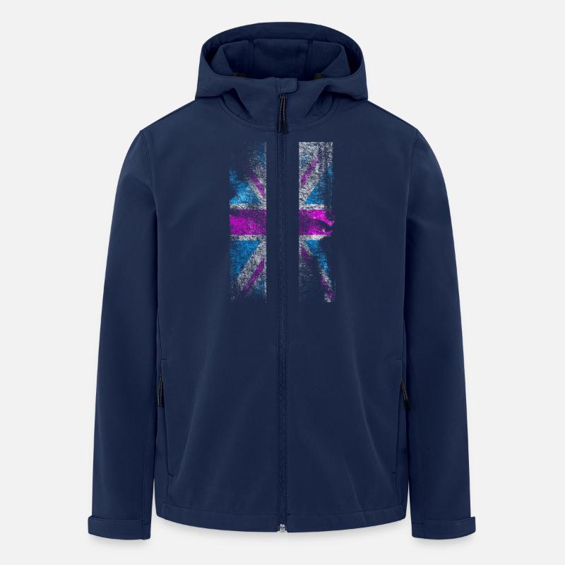 Union Jack - Recycelte Männer Softshell-Jacke von Stanley/Stella - Navy