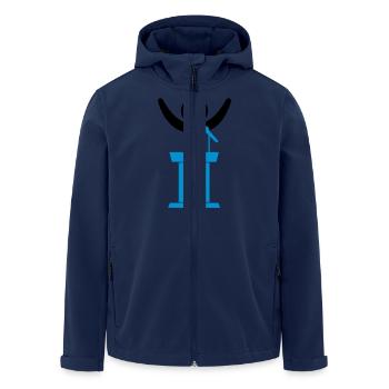 Ein Politiker spricht zu seinen Wählern - Recycelte Männer Softshell-Jacke von Stanley/Stella - Navy - Vorne - AI Model Male 185 light (185cm)