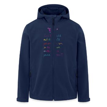 Ich bin nicht auf die Welt - Sprüche Krone Frauen - Recycelte Männer Softshell-Jacke von Stanley/Stella - Navy - Vorne - AI Model Male 185 light (185cm)