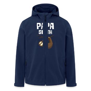 Papa Sloth - Recycelte Männer Softshell-Jacke von Stanley/Stella - Navy - Vorne - AI Model Male 185 light (185cm)