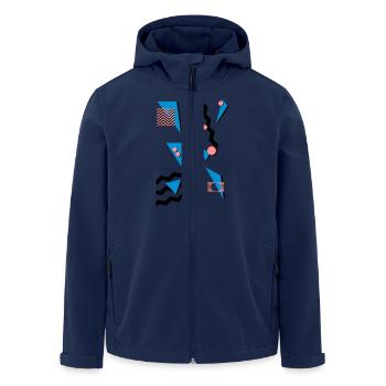 Retro Muster - Recycelte Männer Softshell-Jacke von Stanley/Stella - Navy - Vorne - AI Model Male 185 light (185cm)
