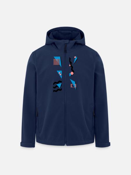 Retro Muster - Recycelte Männer Softshell-Jacke von Stanley/Stella - Navy