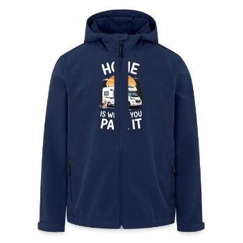 Home is where you Park It - Men’s Recycled Softshell Jacket by Stanley/Stella - navy - Front - AI Model Male 185 light (185cm)