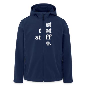 Let That Stuff Go Inspirational Message - Men’s Recycled Softshell Jacket by Stanley/Stella - navy - Front - AI Model Male 185 light (185cm)