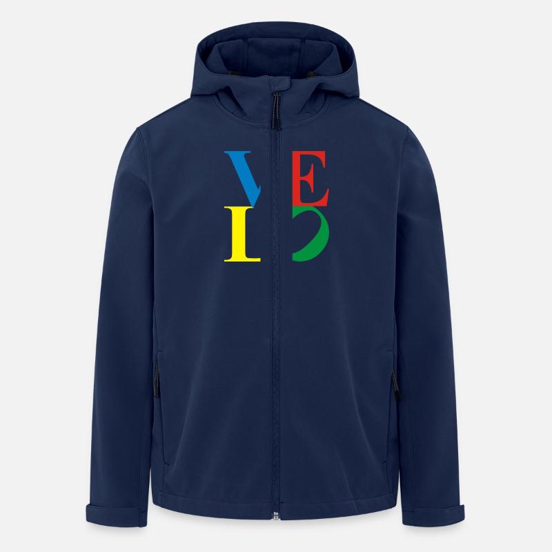 velo - love 4-farb - Recycelte Männer Softshell-Jacke von Stanley/Stella - Navy