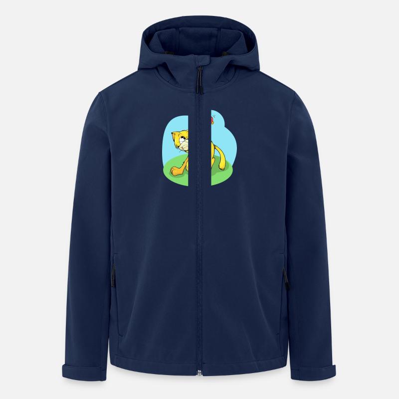 Katze mit Vogel - Recycelte Männer Softshell-Jacke von Stanley/Stella - Navy