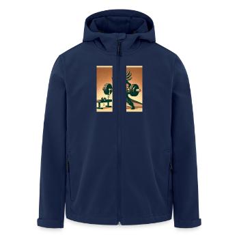 Muscle-Lotl – Starker Axolotl - Recycelte Männer Softshell-Jacke von Stanley/Stella - Navy - Vorne - AI Model Male 185 light (185cm)