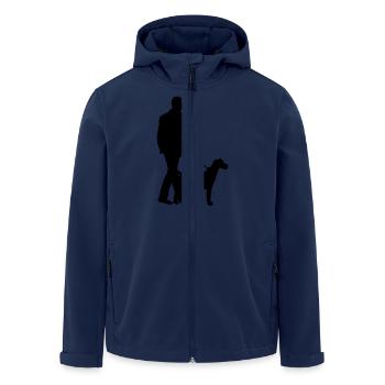 Dog And Master Silhouette - Men’s Recycled Softshell Jacket by Stanley/Stella - navy - Front - AI Model Male 185 light (185cm)