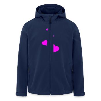 Hearts pink - Men’s Recycled Softshell Jacket by Stanley/Stella - navy - Front - AI Model Male 185 light (185cm)