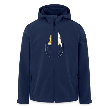 Haflinger In Der Brusttasche I Pferd Pocket - Recycelte Männer Softshell-Jacke von Stanley/Stella - Navy - Vorne - AI Model Male 185 light (185cm)