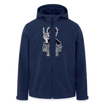 Caffeinated man smoking a cigarette - Monday Mood - Men’s Recycled Softshell Jacket by Stanley/Stella - navy - Front - AI Model Male 185 light (185cm)