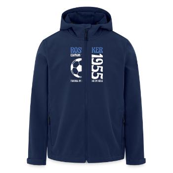 Rostock Birthday 1955 Football Gift - Men’s Recycled Softshell Jacket by Stanley/Stella - navy - Front - AI Model Male 185 light (185cm)