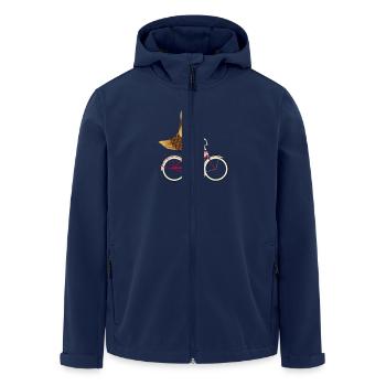 Owl on a Bike - Men’s Recycled Softshell Jacket by Stanley/Stella - navy - Front - AI Model Male 185 light (185cm)