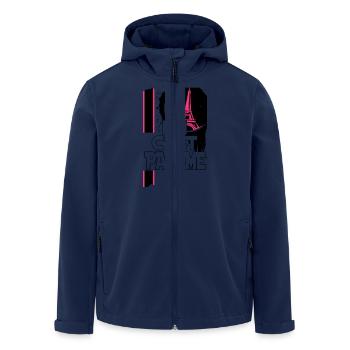 ici c'est paname - Veste softshell homme en polyester recyclé Stanley/Stella - marine - Devant - AI Model Male 185 light (185cm)