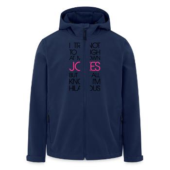 Jokes - Men’s Recycled Softshell Jacket by Stanley/Stella - navy - Front - AI Model Male 185 light (185cm)