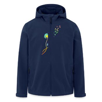 Dandelion blowball, flower, summer, garden, spring - Men’s Recycled Softshell Jacket by Stanley/Stella - navy - Front - AI Model Male 185 light (185cm)