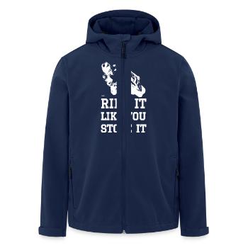 Ride it like you stole it - biker - Recycelte Männer Softshell-Jacke von Stanley/Stella - Navy - Vorne - AI Model Male 185 light (185cm)