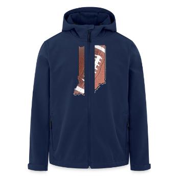 Real Football in the Indiana State Map - Men’s Recycled Softshell Jacket by Stanley/Stella - navy - Front - AI Model Male 185 light (185cm)