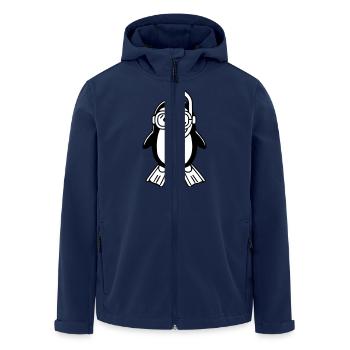 Cute Snorkling Penguin - Digital Art illustration - Men’s Recycled Softshell Jacket by Stanley/Stella - navy - Front - AI Model Male 185 light (185cm)