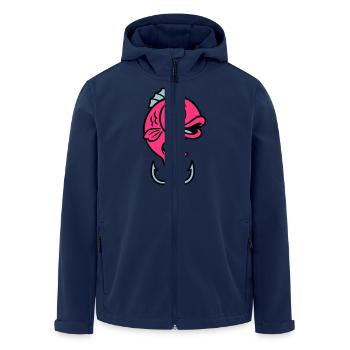 Fish Fish Hook Comic - Men’s Recycled Softshell Jacket by Stanley/Stella - navy - Front - AI Model Male 185 light (185cm)