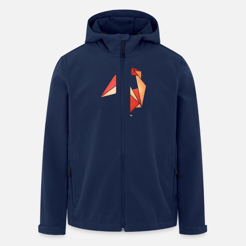 Origami: Hahn (Pergament-Optik) - Veste softshell homme en polyester recyclé Stanley/Stella - marine